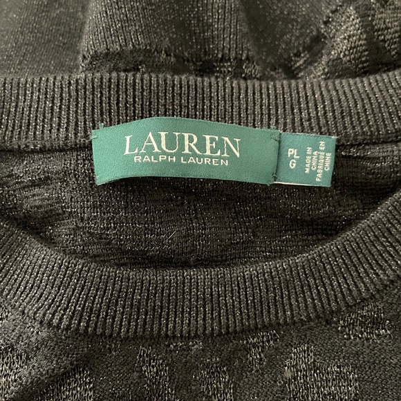 Ralph Lauren Black Shimmer Ribbed Trim Sweater - Picture 5 of 6